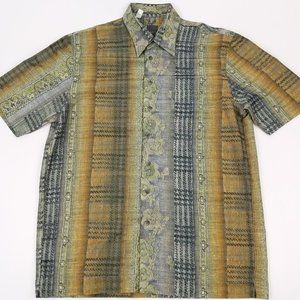 HAUPT Men's Medium 15 3/4 Green S/S Button Shirt